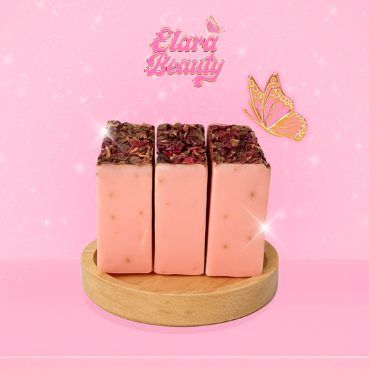 Handmade luxury strawberry milkshake scented soap bar 🍓🍦 gentle exfoliation, softening shea and cocoa butter, soft skin glow ✨