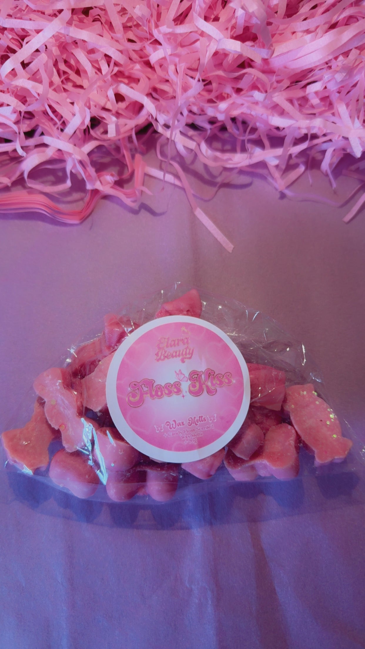 Floss Kiss Pamper Box 🍭💗 full self-care set – handmade soap, whipped body butter, whipped body scrub, wax melts & pink velvet scrunchie 🎀✨